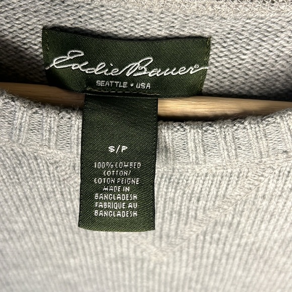 Eddie Bauer Men’s Gray Crewneck Sweater Size Small - Picture 5 of 6